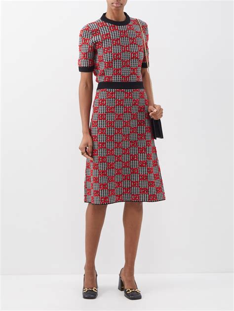 GG wool houndstooth skirt 